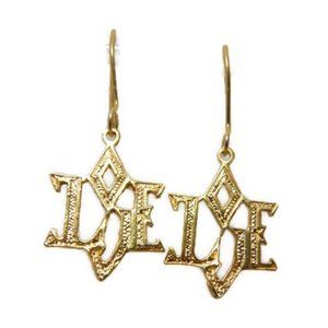 Love Earrings, 14k Yellow Gold.